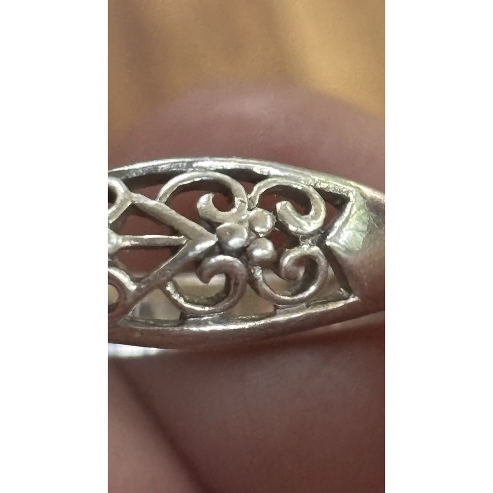 Vintage 925 Sterling Silver Amethyst Purple Gemstone Flower Ring Size 7 - Picture 3 of 12